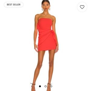 revolve red mini wrap dress